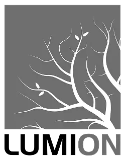 A white silhouette of a tree with a few leaves on a gray background; the partial word "ON" appears at the bottom right corner.
